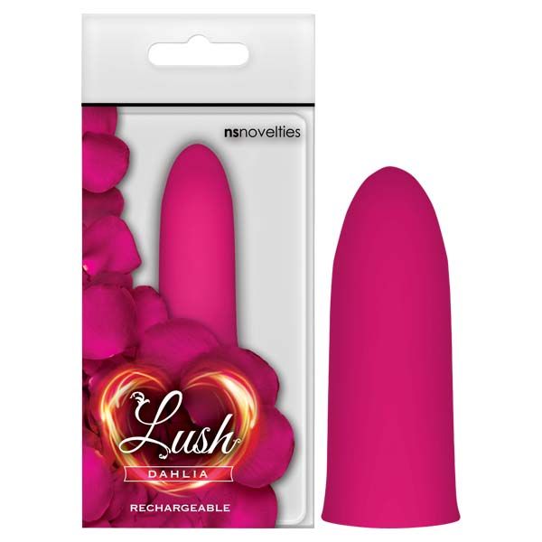 Lush Dahlia Bullet Vibrator, pink, front view with box | Flirtybay.com.au